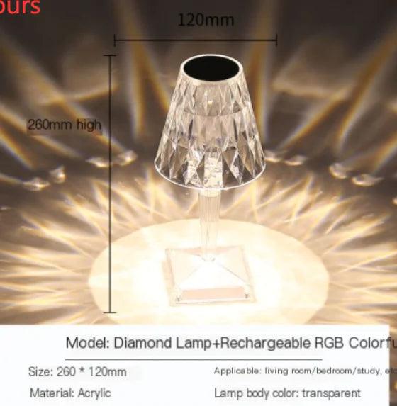 Diamond Table Lamp: USB Touch Sensor LED Night Light - NYLAH'SGLAM